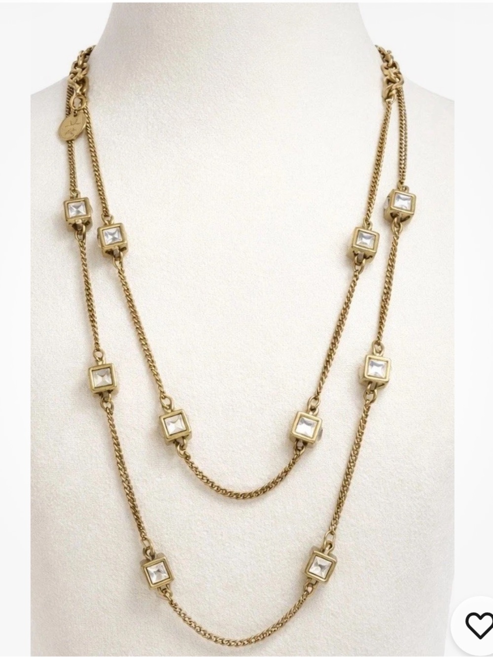 Lia Sophia Crystal Statement Bracelet Gold Tone Link Wide Bridal Glam